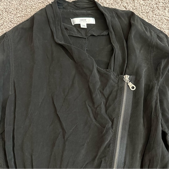 Drew Jacket Womens Size XS Black Asymmetrical Zip Moto Cinch-Waist - Picture 5 of 11